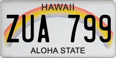 HI license plate ZUA799
