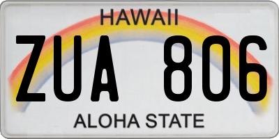 HI license plate ZUA806