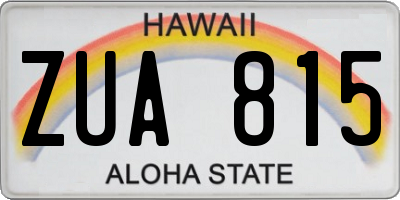 HI license plate ZUA815