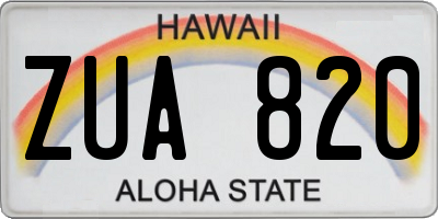 HI license plate ZUA820