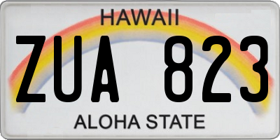 HI license plate ZUA823