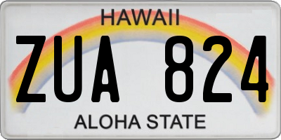 HI license plate ZUA824