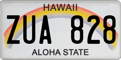 HI license plate ZUA828
