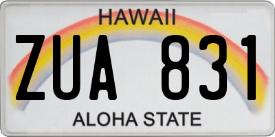 HI license plate ZUA831