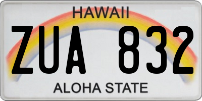 HI license plate ZUA832