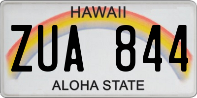 HI license plate ZUA844