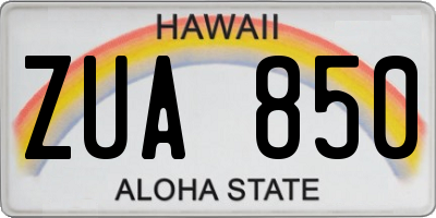 HI license plate ZUA850