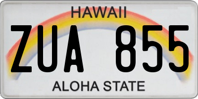 HI license plate ZUA855