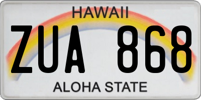 HI license plate ZUA868