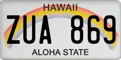 HI license plate ZUA869