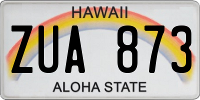 HI license plate ZUA873