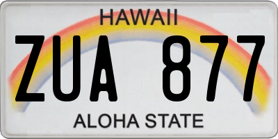 HI license plate ZUA877