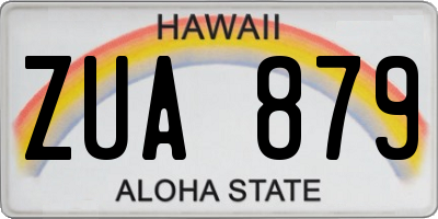 HI license plate ZUA879