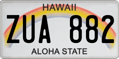 HI license plate ZUA882