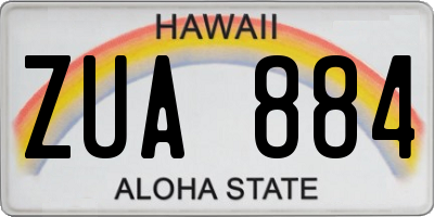 HI license plate ZUA884