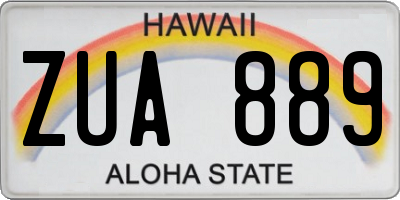 HI license plate ZUA889