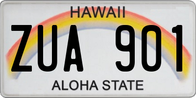 HI license plate ZUA901