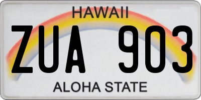 HI license plate ZUA903