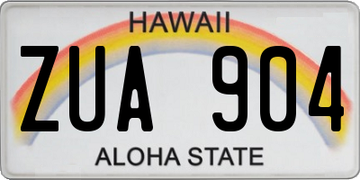 HI license plate ZUA904