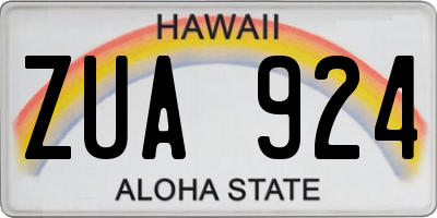 HI license plate ZUA924