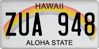 HI license plate ZUA948