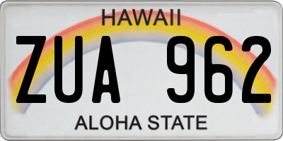 HI license plate ZUA962