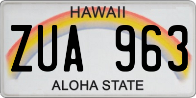 HI license plate ZUA963
