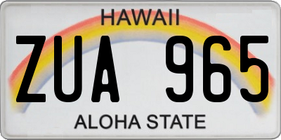 HI license plate ZUA965
