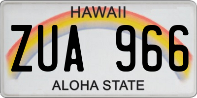 HI license plate ZUA966