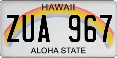 HI license plate ZUA967