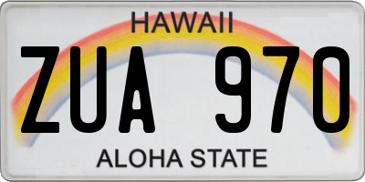 HI license plate ZUA970