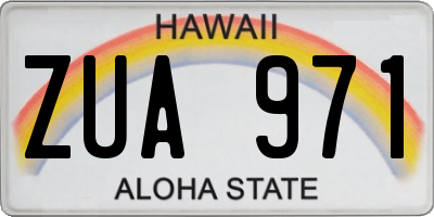 HI license plate ZUA971