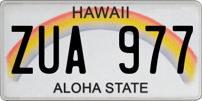 HI license plate ZUA977
