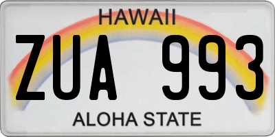 HI license plate ZUA993