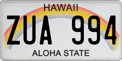 HI license plate ZUA994