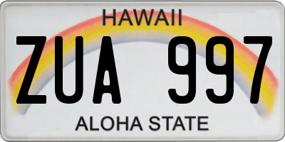 HI license plate ZUA997