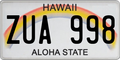 HI license plate ZUA998