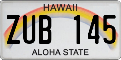 HI license plate ZUB145