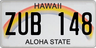 HI license plate ZUB148