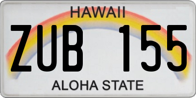 HI license plate ZUB155