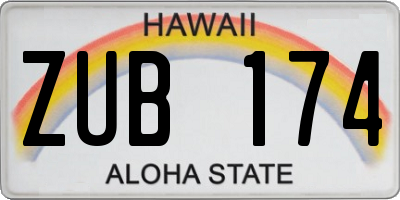 HI license plate ZUB174