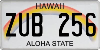 HI license plate ZUB256
