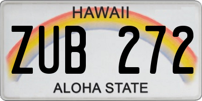 HI license plate ZUB272