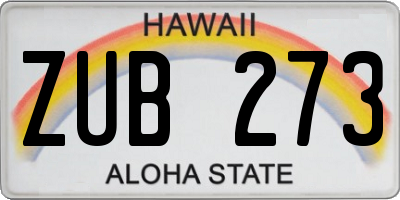HI license plate ZUB273