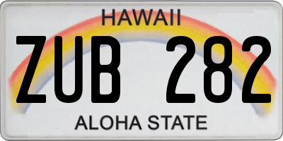 HI license plate ZUB282