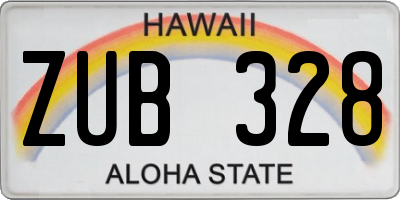 HI license plate ZUB328