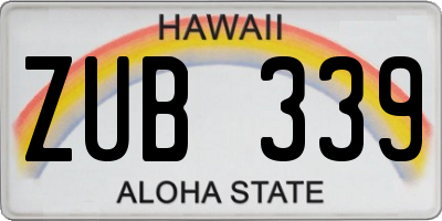 HI license plate ZUB339