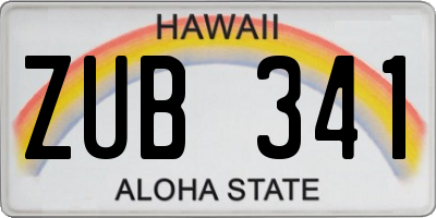 HI license plate ZUB341