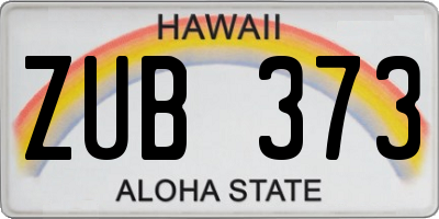 HI license plate ZUB373