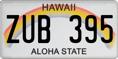 HI license plate ZUB395